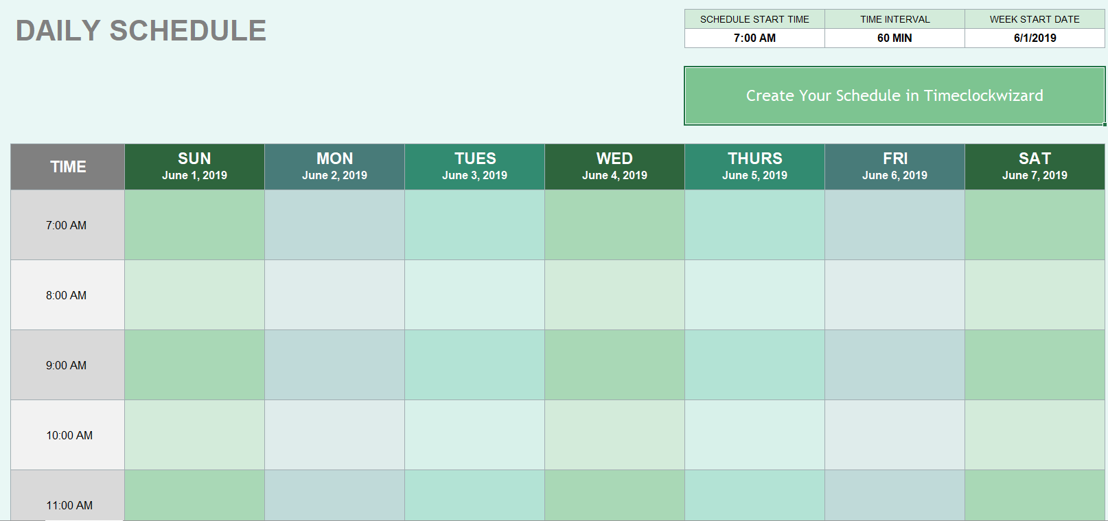 Employee Scheduling Calendar Template