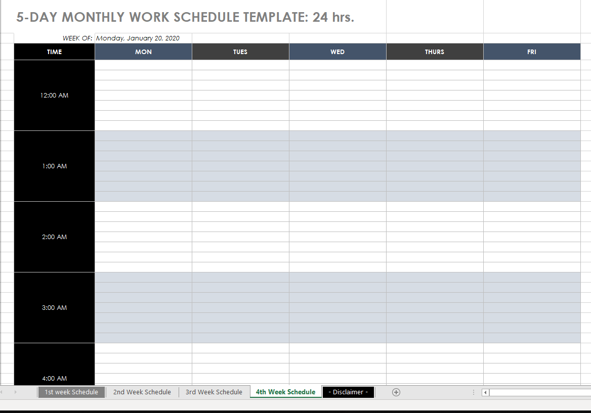 monthly work rota template monthly work rota template