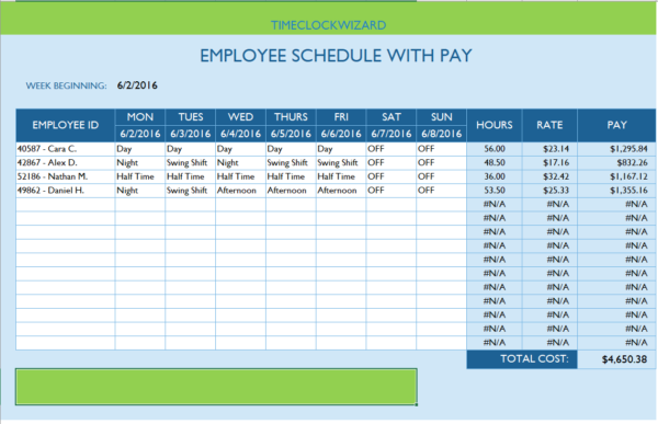 SCHEDULE